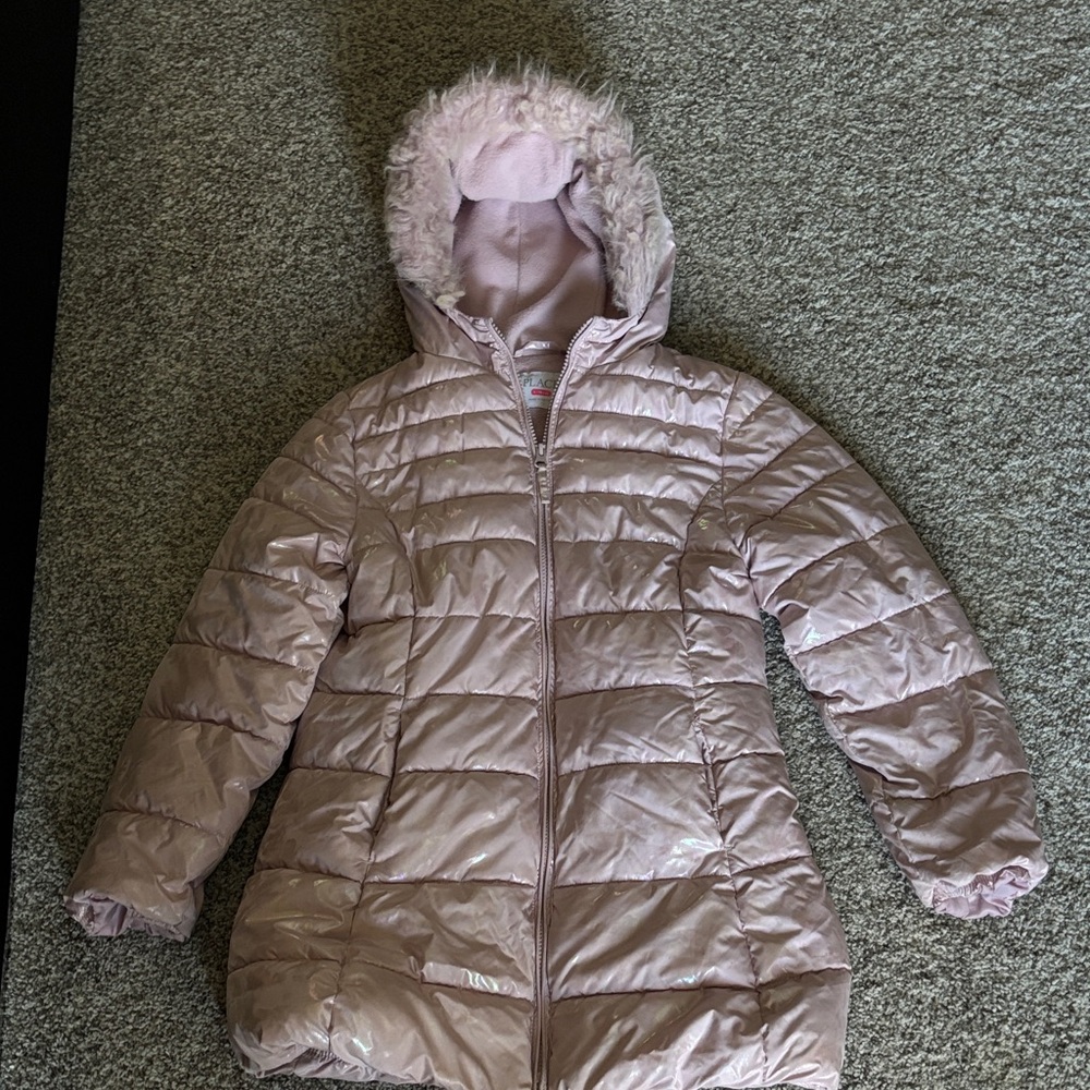 Pink Hooded Puffer Jacket
